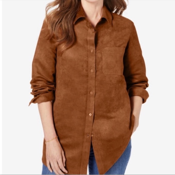 Woman Within Tops - NWT - Woman Within 1X - 22/24 Brushed poly Button down shirt with pocket